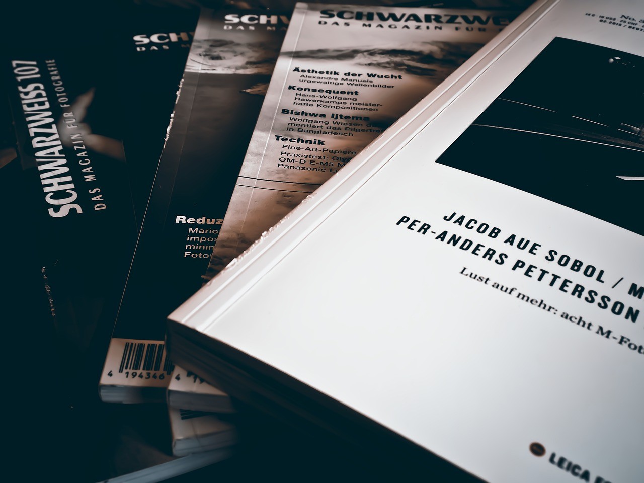 magazines, trade journals, notebooks, photography, journal