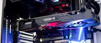 black Gigabyte graphics card