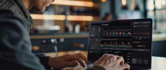 laptop, data analysis, charts, graphs, workspace, modern office, professional, technology, computer, man working, office environment, blurred background, focus, business, tech-savvy, analysis, digital, contemporary, data-driven, monitoring, screen, business analysis, office, computer screen, analytics, ai generated