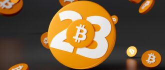 an orange bitcoin surrounded by other bitcoins