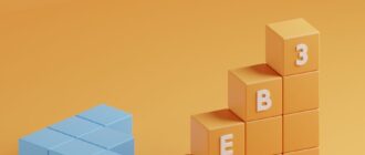 a blue block sitting on top of a yellow block