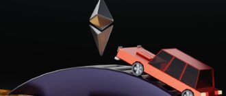 a red car with a cone on top of it